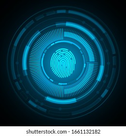 Fingerprint network cyber security background.