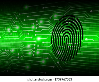 Fondo de ciberseguridad de la red de huellas digitales. Bloqueo cerrado