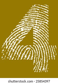 Fingerprint Number - 4 (Highly detailed grunge Number)