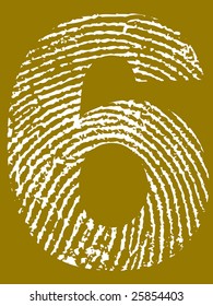 Fingerprint Number - 6 (Highly detailed grunge Number)