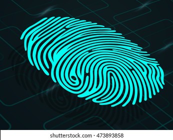 Fingerprint on abstract background .Vector illustration