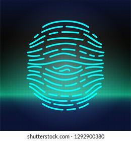 Fingerprint on a blurred background. Vector illustration eps 10