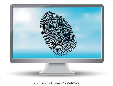 Fingerprint on the computer monitor