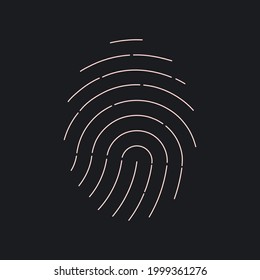 Fingerprint on a dark background. Vector illustration.