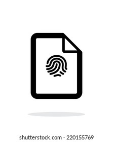 Fingerprint on file icon on white background. Vector illustration.
