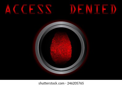 fingerprint on scanner access denied vector illustration
