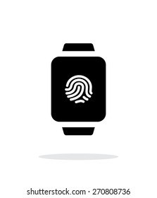 Fingerprint on smart watch simple icon on white background. Vector illustration.