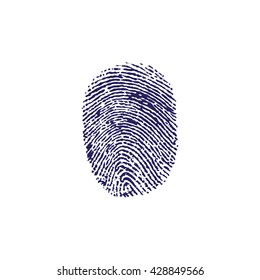 Fingerprint on white background. Fingerprint flat icon.