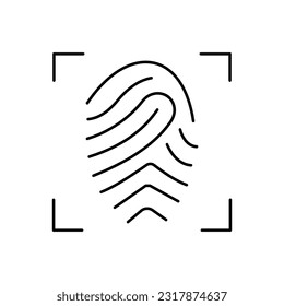 Icono de vector de contorno de huellas digitales que puede editar o modificar fácilmente 

