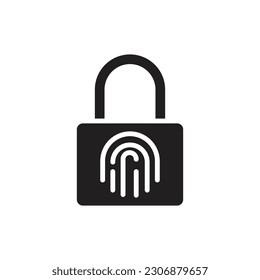 Fingerprint Padlock Filled Icon Vector Illustrator