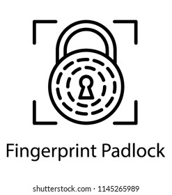 Fingerprint with padlock sign, biometric authentication concept