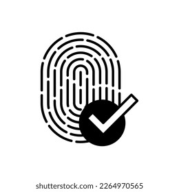 Fingerprint Passed icon in vector. Logotype