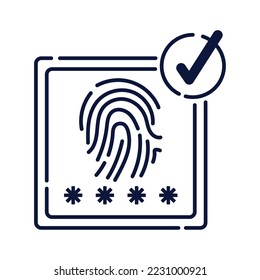 fingerprint and password cyber security icon