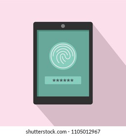 Fingerprint password icon. Flat illustration of fingerprint password vector icon for web design