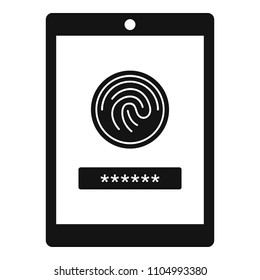 Fingerprint password icon. Simple illustration of fingerprint password vector icon for web design isolated on white background