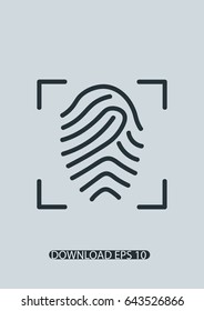 Fingerprint password icon, Vector