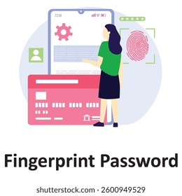 fingerprint password Vector Illustration Which can easily modify or edit


