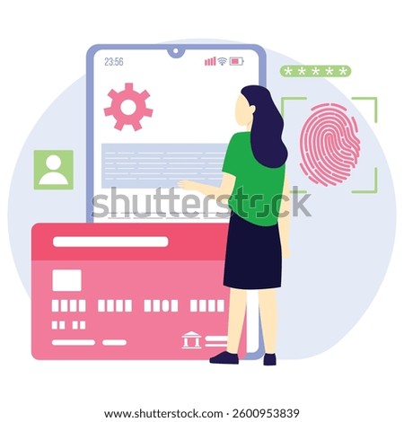 fingerprint password Vector Illustration Which can easily modify or edit

