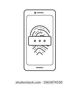Fingerprint password vector line icon isolated on white background. Fingerprint password line icon for infographic, website or app.