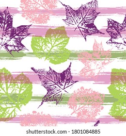 Fingerprint pattern from the of leaves painted in watercolor. Creative illustration Leaves background.