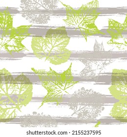 Fingerprint pattern from the of leaves painted in watercolor. Seamless pattern, colorful background. Original creative illustration.