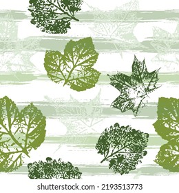 Fingerprint pattern from the of leaves painted in watercolor. Creative illustration Mixed media artwork.