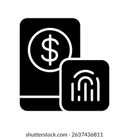 Fingerprint Payment Vector for Biometric Security. Digital identity illustration, mobile authentication system, safe e-banking concept.