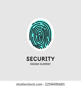 The fingerprint of a person. Biometric identification symbol. Security of personal data. Vector illustration.