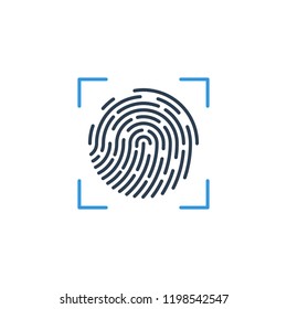 Fingerprint of the person. vector symbol icon