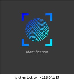 Fingerprint, Personal Identification, Identity, Id Logo. Vector Illustration