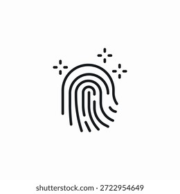 Vector de signo de icono de proceso de huellas dactilares