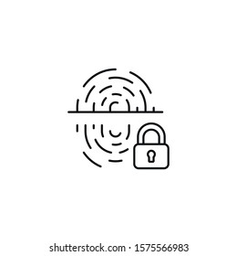fingerprint protection - minimal line web icon. simple vector illustration. concept for infographic, website or app.