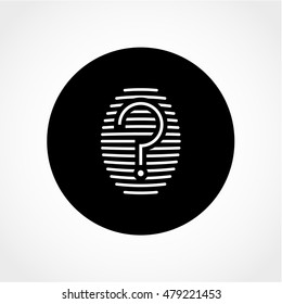 Fingerprint - Question Icon Isolated on White Background