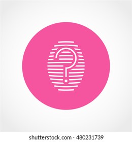 Fingerprint - Question Icon Isolated on White Background