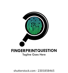 Fingerprint question logo template illustartion