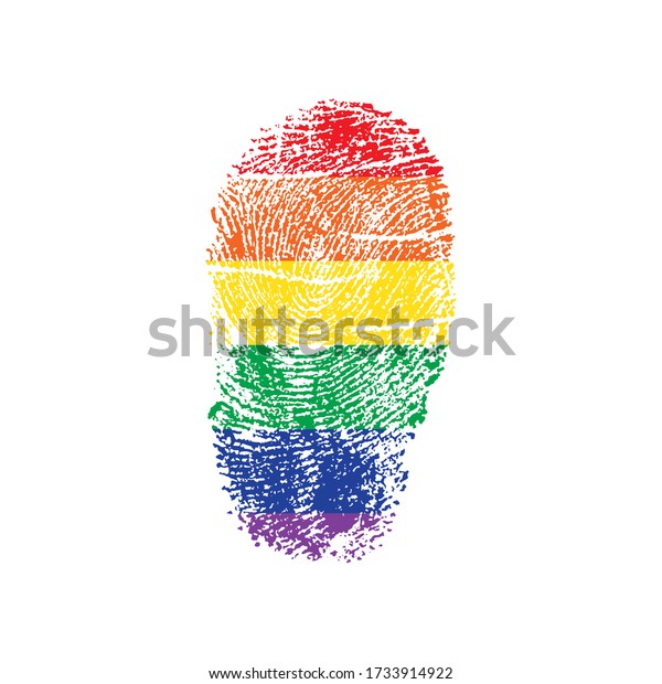 Fingerprint Rainbow On A White Vector Illustration Concept For