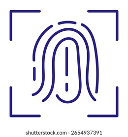 Icono de reconocimiento de huellas dactilares para autenticación biométrica