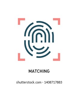 Fingerprint recognition icon. Fingerprint vector illustration in modern flat style. Design elements for mobile and web applications. 