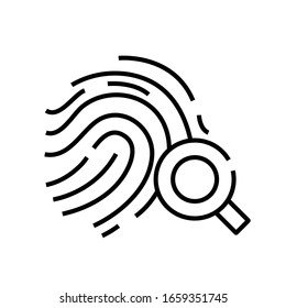 Fingerprint recognition line icon, concept sign, outline vector illustration, linear symbol.