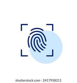 Fingerprint recognition. Pixel perfect, editable stroke icon