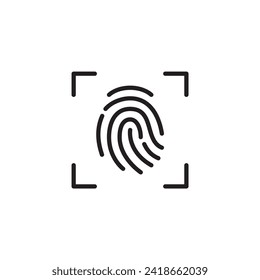 Fingerprint recognition. Pixel perfect, editable stroke icon