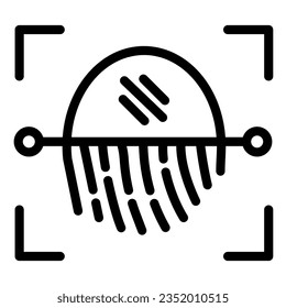Fingerprint recognition sensor line icon. Focus with fingerprint sensor vector illustration isolated on white. Authentication outline style designed for and app. Eps 10.