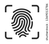 Fingerprint recognition vector icon isolated on white background