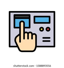 Fingerprint recognition vector illustration, Future technology filled design icon