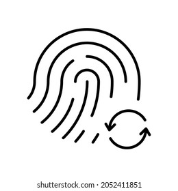 fingerprint refresh line icon vector design, editable stroke line icon