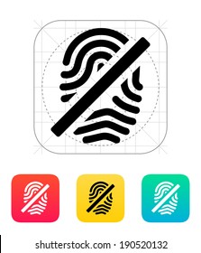 Fingerprint rejected icon. Vector illustration.