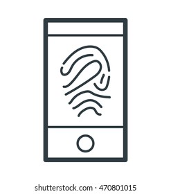 Fingerprint Representation Colored Vector Icon