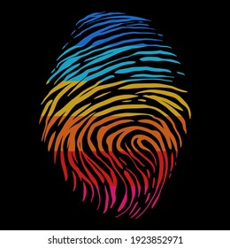 fingerprint retro color vector illustration for your company or brand