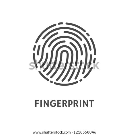 Fingerprint rounded shape of print poster with text vector. Fingermark and thumbprint, dactylogram of recognition of unique human patterns on fingers