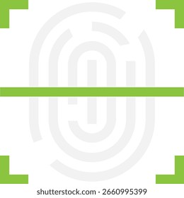 Escaneo de huellas dactilares Icono biométrico Vector Ilustración plana
